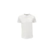 Hvid Bomulds T-shirt med Gummi Bogstaver