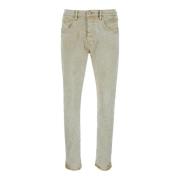 Slim-Fit Beige Jeans