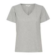 Grå Melange Bomuld T-Shirt