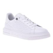 Sneaker in white with woven print
