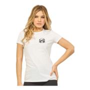 Hvid Bomuld Crew Neck T-shirt