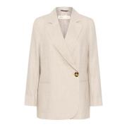 Klassisk Linen Blazer Haze Melange