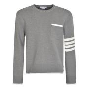 Lysgrå 4-Bar Stribet Sweatshirt