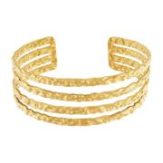 Courage Waterproof Irregular String Cuff Bracelet 18K Gold Plating