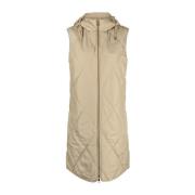 Beige Quiltet Lang Vest