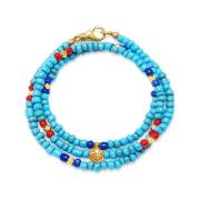 The Mykonos Collection - Vintage Turquoise, Red and Blue Glass Beads