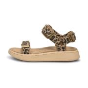 Leopard Ruskind Sandal til Kvinder