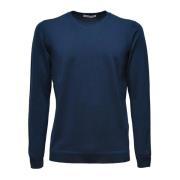 Merino Uld Rund Hals Sweater Petroleum