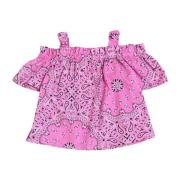 Pink Bandana Print Skjorte