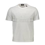 Hvid Bomuld T-Shirt med Print