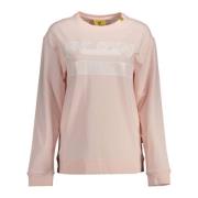 Rosa Bomuldssweater med Kontrastdetaljer