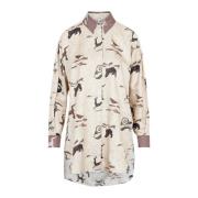 Animal Print Oversize Skjorte