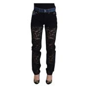 Blomstret Blonde Front Denim Jeans