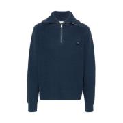 Navy Blue Strikket Fiskertrøje