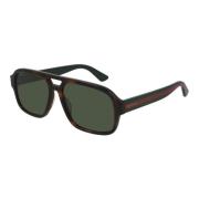 Stylish Sunglasses in Dark Havana/Green