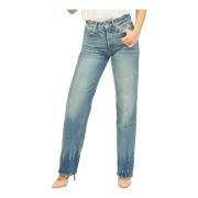 5-lomme jeans med knap og lynlås