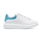 Hvide Oversized Sneakers med Blå Spoiler