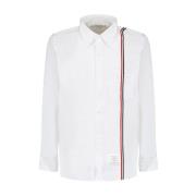 Hvid Oxford Skjorte med Trefarvet Detalje