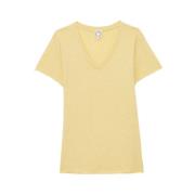 Elegant V-hals T-shirt citron