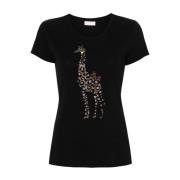 Sort Giraf Motiv T-shirt