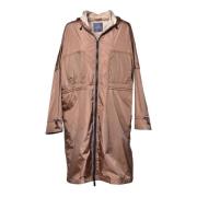 Trench coat in brown nylon