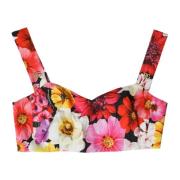 Blomstret Bustier Crop Top