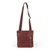 Brun Læder Crossbody Messenger Taske