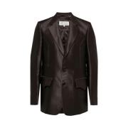 Chokoladebrun Stribet Blazer Unisex