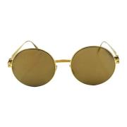 Runde Retro Solbriller med Guld Spejllinser