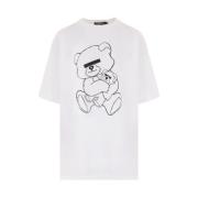 Grafisk Print Hvid T-shirt