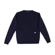 Mørkeblå Uld Klassisk Sweater
