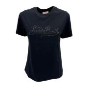 Sort T-shirt med strass detalje