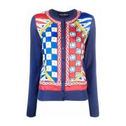 Patchwork Cardigan med Button-Down Krave