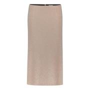 Glitrende Stretch Midi Nederdel