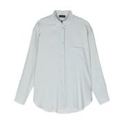 Oversize Button-Down Skjorte i Lys Denim