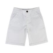 Hvide bomuld Bermuda shorts med amerikanske lommer