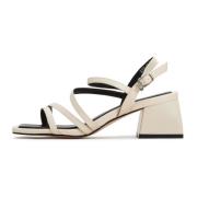 Elegant Block Heels Sandaler - Beige