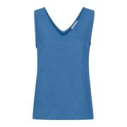 Ærmeløs Denim Tank Top Bluse