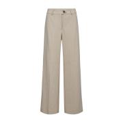 Beige Linen Wide Leg Pants