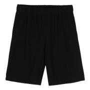 Sort Vaffel Strik Shorts