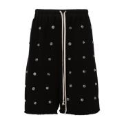 Studded Fleece Bermuda Shorts