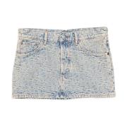 Denim Jacquard Mini Nederdel