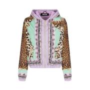 Sporty Jaguar Print Hooded Jacket