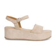 Beige Casual Open Flat Sandaler