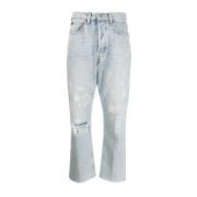 Blå Straight Jeans Casual Stil