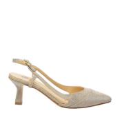 Guld Lurex Slingback Sandaler