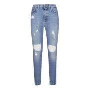 Audrey Denim Stretch Jeans med Rifter