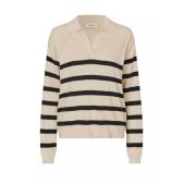 Stribet V-hals Sweater