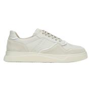 Kvinders Beige & Milky Sneakers lavet af Italiensk Ægte Velour ER00114765