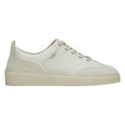 Kvinders Beige Lave Top Sneakers lavet af Ægte Italiensk Læder og Velour ER00114891